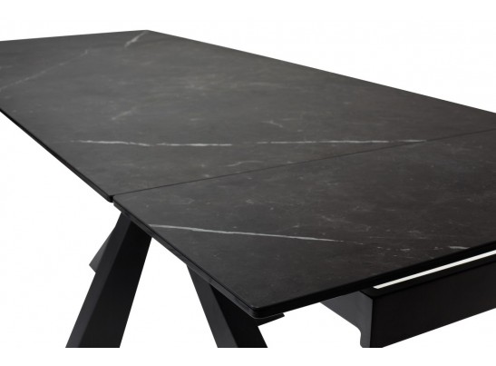 Стол ALEZIO 160 KL-135 Темно-серый мрамор матовый, итальянская керамика/ BLACK 