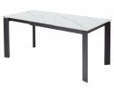 Стол CORNER 120 MATT WHITE MARBLE SOLID CERAMIC / BLACK, ®DISAUR