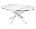 Стол TRENTO 120 HIGH GLOSS STATUARIO Белый мрамор глянцевый, керамика/ белый каркас, ®DISAUR