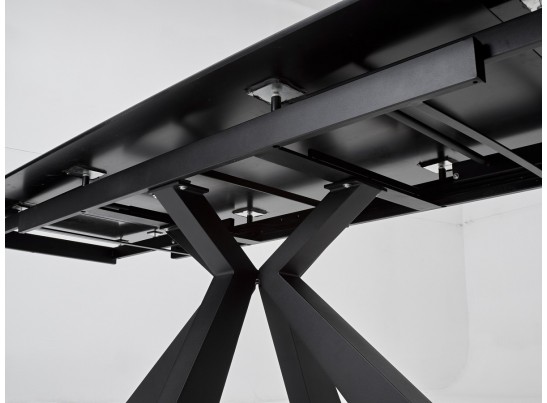 Стол ALEZIO 160 KL-135 Темно-серый мрамор матовый, итальянская керамика/ BLACK 