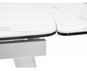 Стол ELIOT 120 HIGH GLOSS STATUARIO Белый мрамор глянцевый, керамика/ белый каркас 