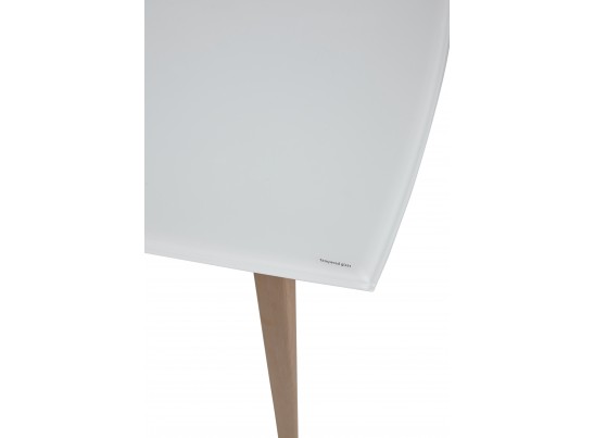 Стол ELIOT 140 Super white glass+Wood 