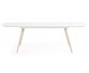 Стол ELIOT 140 Super white glass+Wood 
