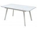 Стол ARUBA 160 GREY-WHITE/ WHITE глазурованное стекло 
