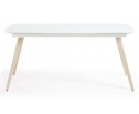 Стол ELIOT 140 Super white glass+Wood 