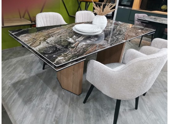 Стол МОЦАРТ 200 AMADEUS POLISHED, керамика / Дуб монтана 