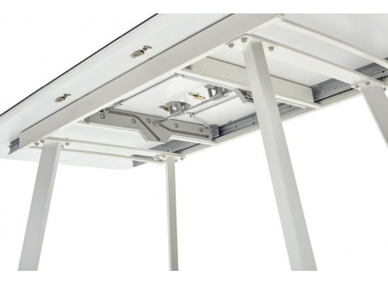 Стол ARUBA 160 GREY-WHITE/ WHITE глазурованное стекло 