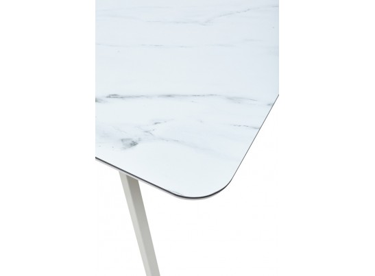 Стол ARUBA 160 GREY-WHITE/ WHITE глазурованное стекло 