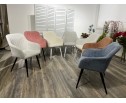 Стул BRANDY WZ2042-01 молочный фактурный велюр / белый каркас 