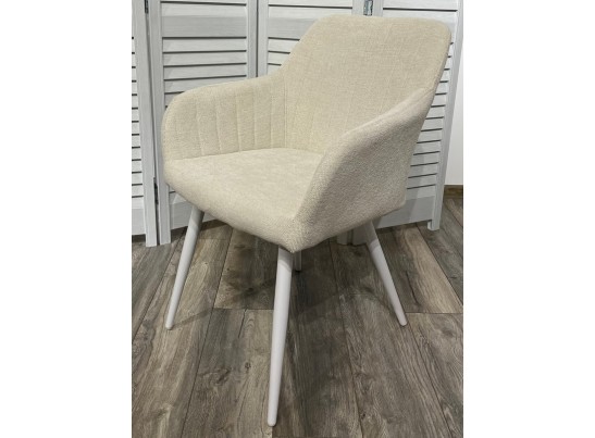 Стул BRANDY WZ2042-01 молочный фактурный велюр / белый каркас 
