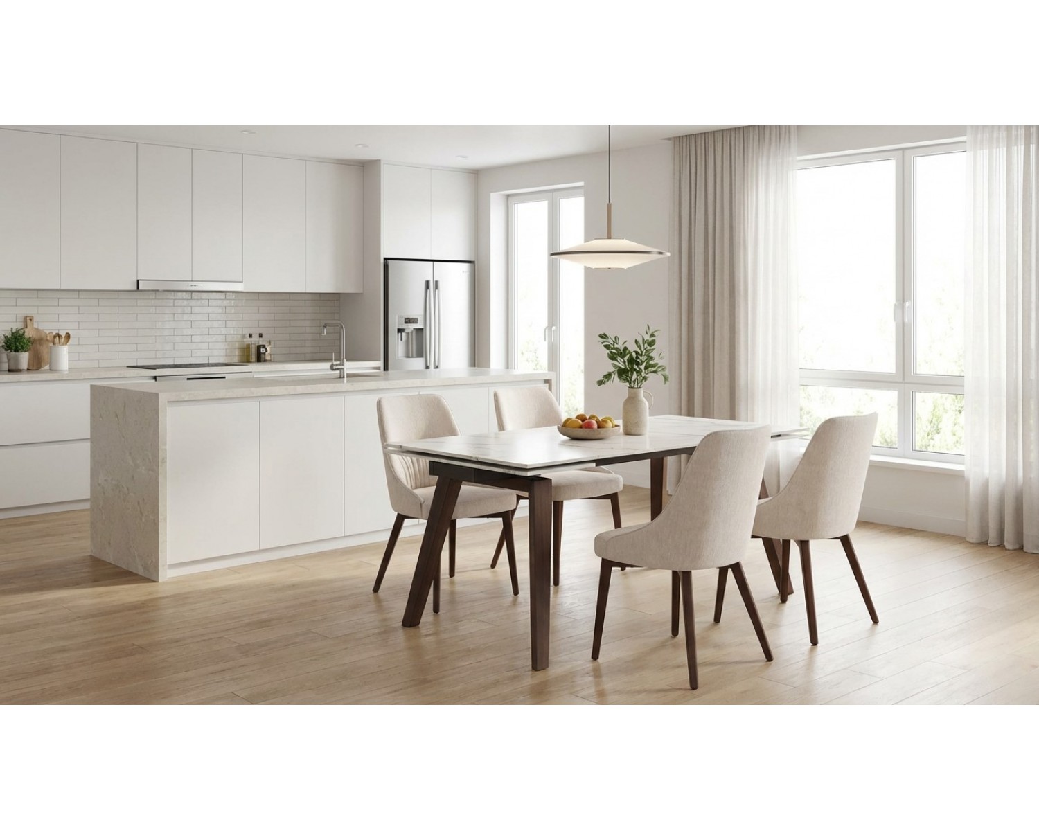 Купить Стол БЭТИС (BETIS) 180 цвет МРАМОР (MATTE GILDED WHITE SOLID CERAMIC) / Орех (WALNUT), ®DISAUR по цене 91900 в Екатеринбурге