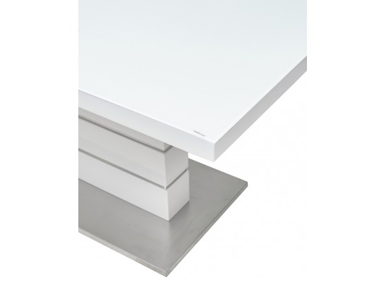 Стол QUADRO 140 WHITE GLASS белый глянец 