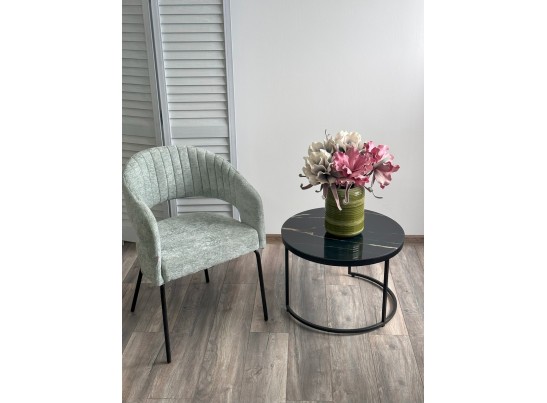 Стул SNUG 3018-04 мятный, шенилл / черный каркас, ®DISAUR