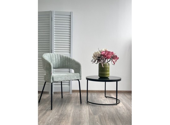 Стул SNUG 3018-04 мятный, шенилл / черный каркас, ®DISAUR