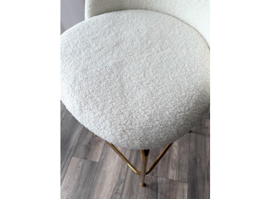 Барный стул GLADE NINI-01 Белый, teddy / золотой каркас 