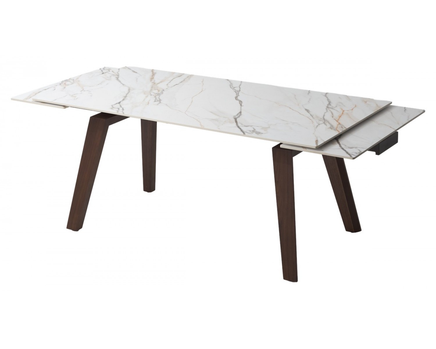 Купить Стол БЭТИС (BETIS) 180 цвет МРАМОР (MATTE GILDED WHITE SOLID CERAMIC) / Орех (WALNUT), ®DISAUR по цене 91900 в Екатеринбурге