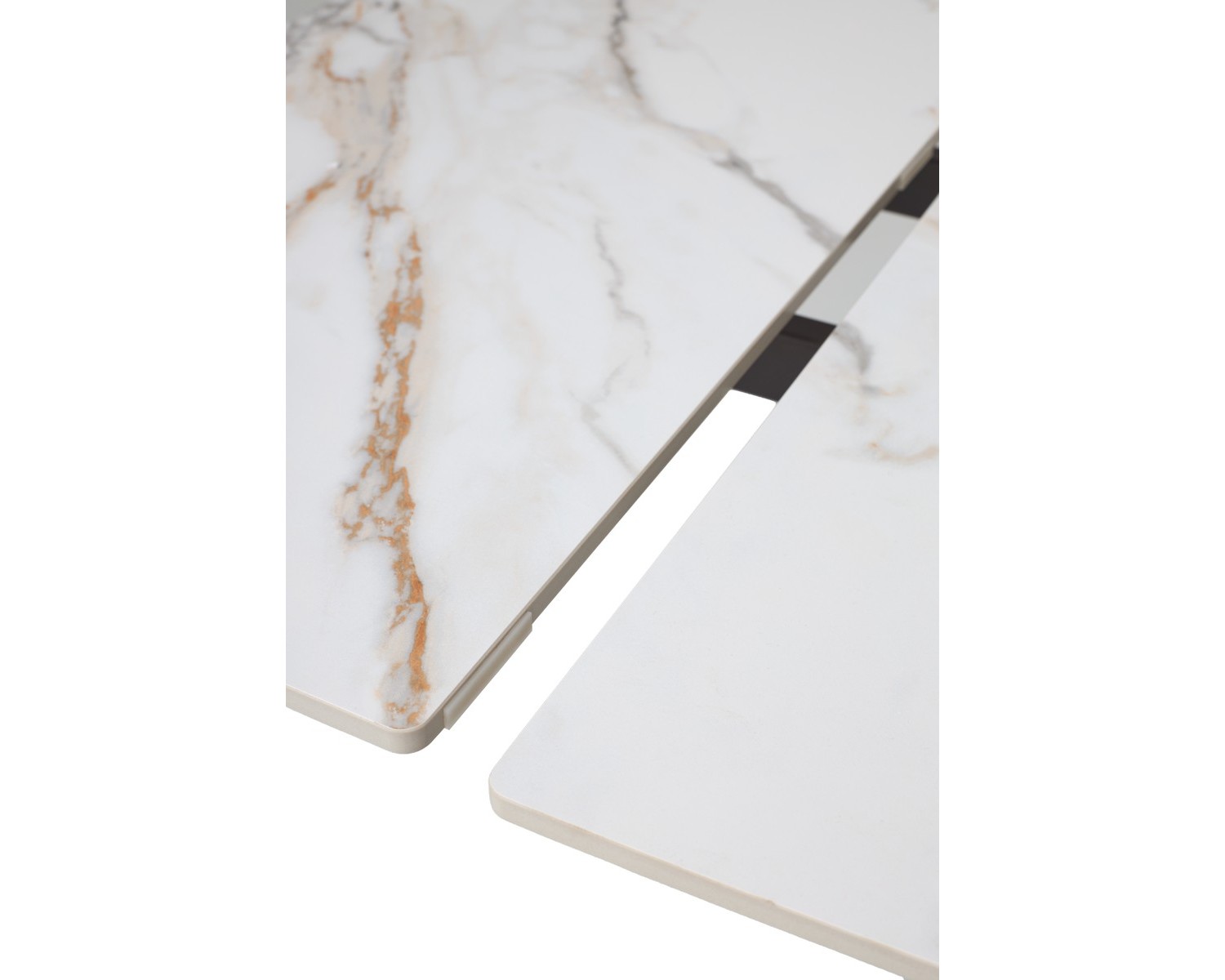 Купить Стол БЭТИС (BETIS) 180 цвет МРАМОР (MATTE GILDED WHITE SOLID CERAMIC) / Орех (WALNUT), ®DISAUR по цене 91900 в Екатеринбурге