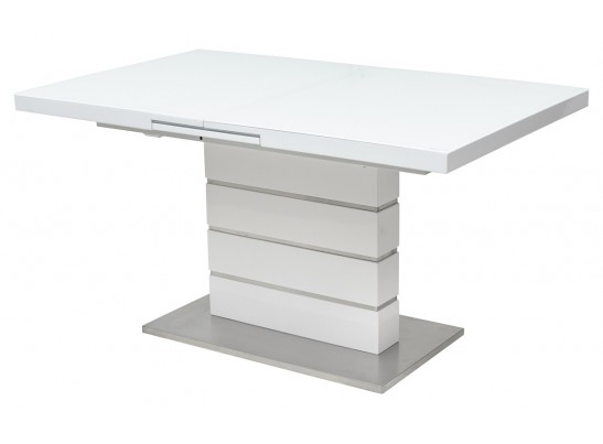 Стол QUADRO 140 WHITE GLASS белый глянец 