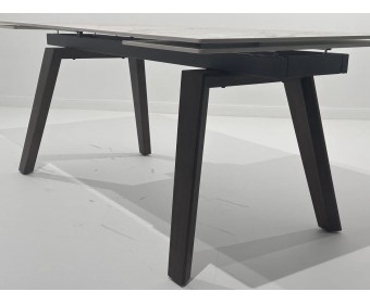 Стол БЭТИС (BETIS) 180 цвет Мрамор (MATTE GILDED WHITE SOLID CERAMIC) / Орех (WALNUT), ®DISAUR