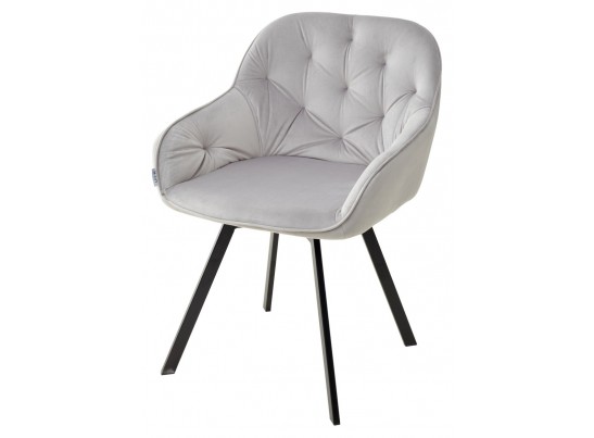 Стул GALE 360 град. поворот. BLUVEL-03 LIGHT GREY, велюр/ черный каркас, 