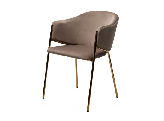 Стул DILL BLUVEL-40 BEIGE, велюр/ золотой каркас 