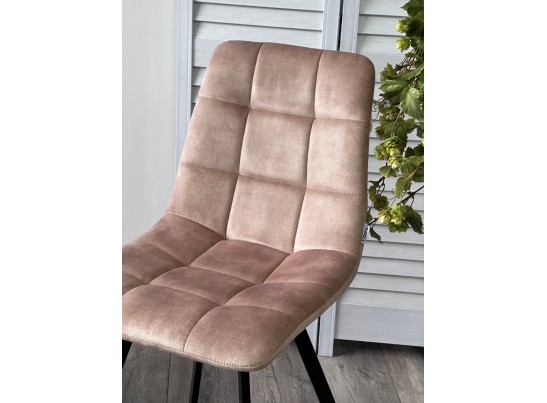 Стул CHILLI SQUARE UF912-10B античный бежевый, велюр без "пальчиковый"/ черный каркас 