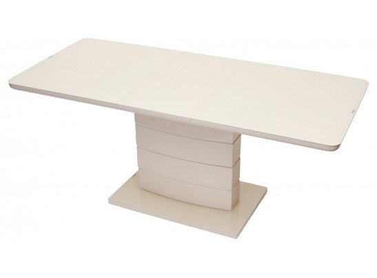 Стол ALTA 120 BEIGE / супер бежевое глянцевое стекло 