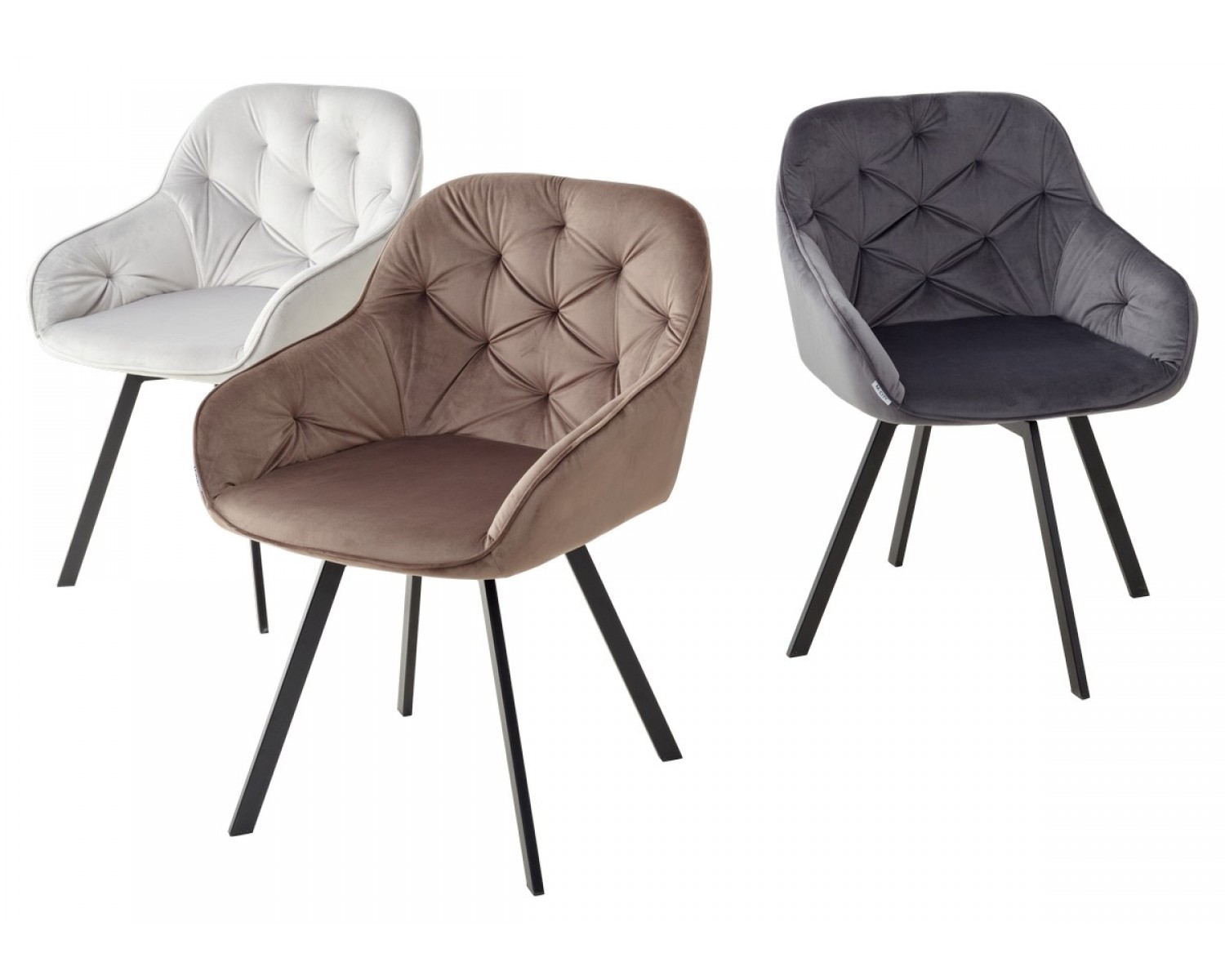 Стул GALE 360 град. поворот. BLUVEL-14 GREY, велюр/ черный каркас,