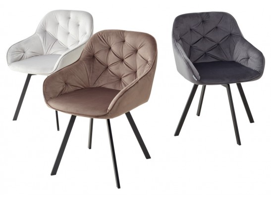 Стул GALE 360 град. поворот. BLUVEL-14 GREY, велюр/ черный каркас, 