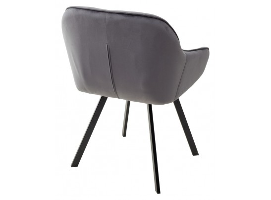 Стул GALE 360 град. поворот. BLUVEL-14 GREY, велюр/ черный каркас, 