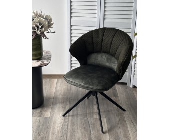 Стул АСТРА (ASTRA) 360 град. поворот Зеленый Sonic 77 ткань/7525-156 велюр / черный каркас, ®DISAUR