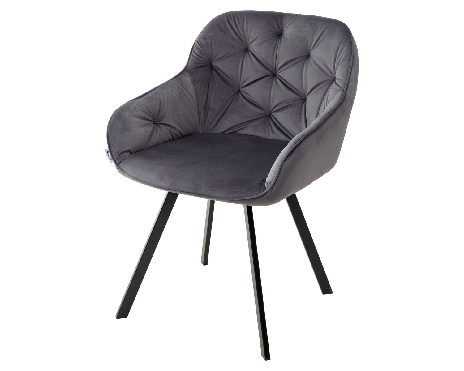 Стул GALE 360 град. поворот. BLUVEL-14 GREY, велюр/ черный каркас,