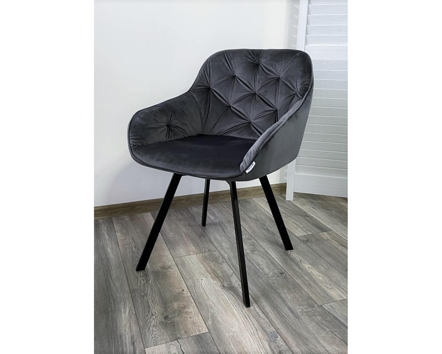 Стул GALE 360 град. поворот. BLUVEL-14 GREY, велюр/ черный каркас,