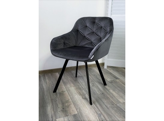 Стул GALE 360 град. поворот. BLUVEL-14 GREY, велюр/ черный каркас, 