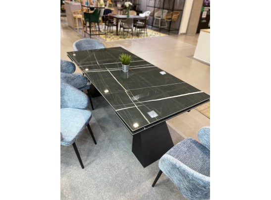 Стол БОГАРТ 200 TITANIUM BLACK PULIDO, керамика / Черный 