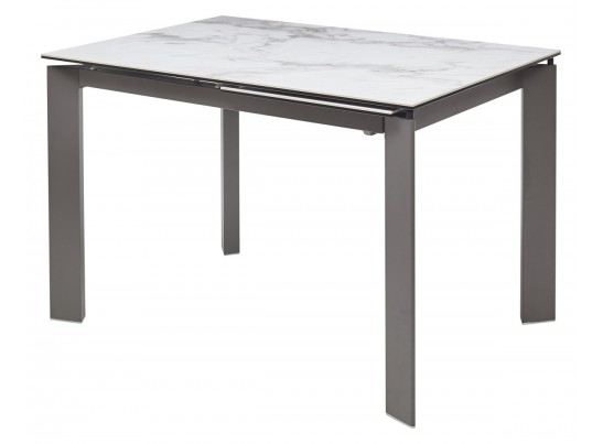 Стол CORNER 120 VOLAKAS WHITE Белый мрамор глянцевый, керамика/ GREY1 