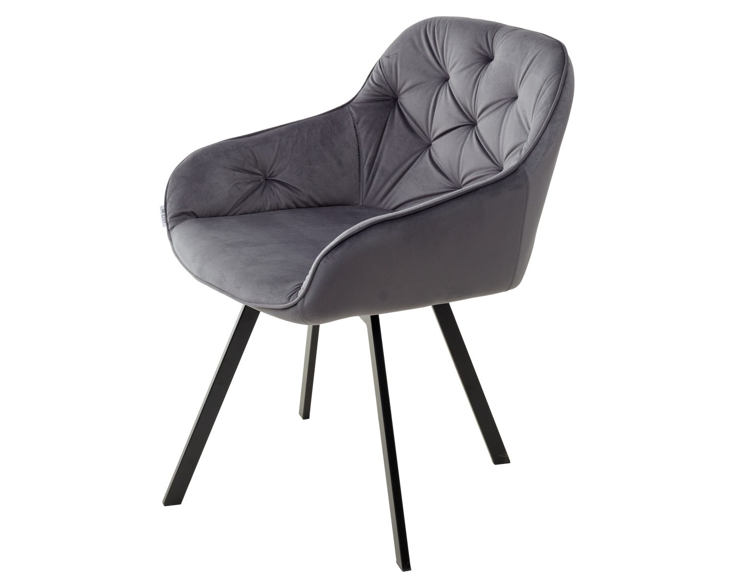 Стул GALE 360 град. поворот. BLUVEL-14 GREY, велюр/ черный каркас,