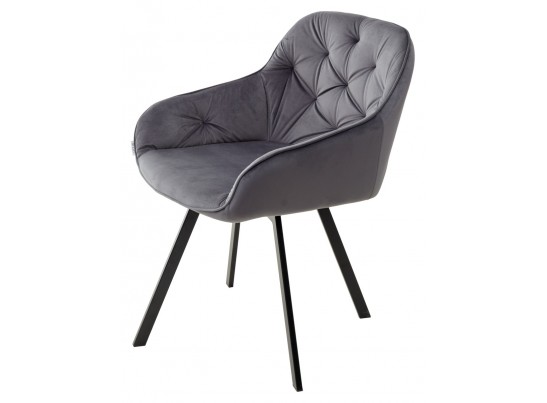 Стул GALE 360 град. поворот. BLUVEL-14 GREY, велюр/ черный каркас, 