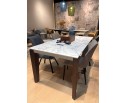 Стол ЭЗМИР (ESMIR) 180 цвет АРАБЕСКАТО (MATTE ARABESCATO SOLID CERAMIC) / ОРЕХ, ®DISAUR