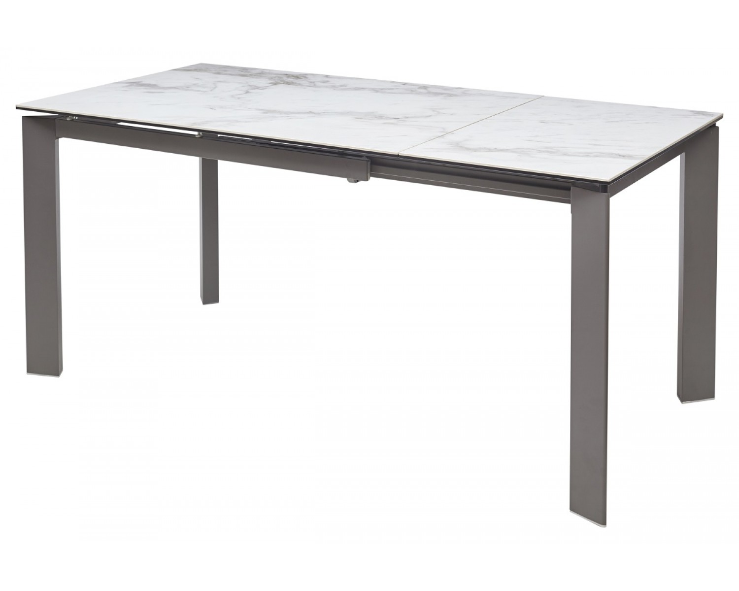Стол CORNER 120 VOLAKAS WHITE Белый мрамор глянцевый, керамика/ GREY1