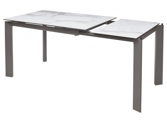 Стол CORNER 120 VOLAKAS WHITE Белый мрамор глянцевый, керамика/ GREY1 