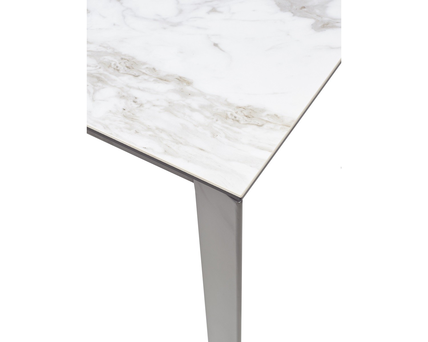 Стол CORNER 120 VOLAKAS WHITE Белый мрамор глянцевый, керамика/ GREY1