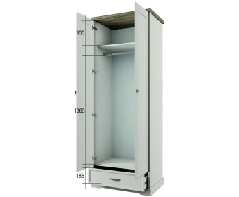 TOSCANA NEW, Шкаф 2DG1S. Цвет ПЕРСИДСКИЙ ЖЕМЧУГ/КАНЬОН